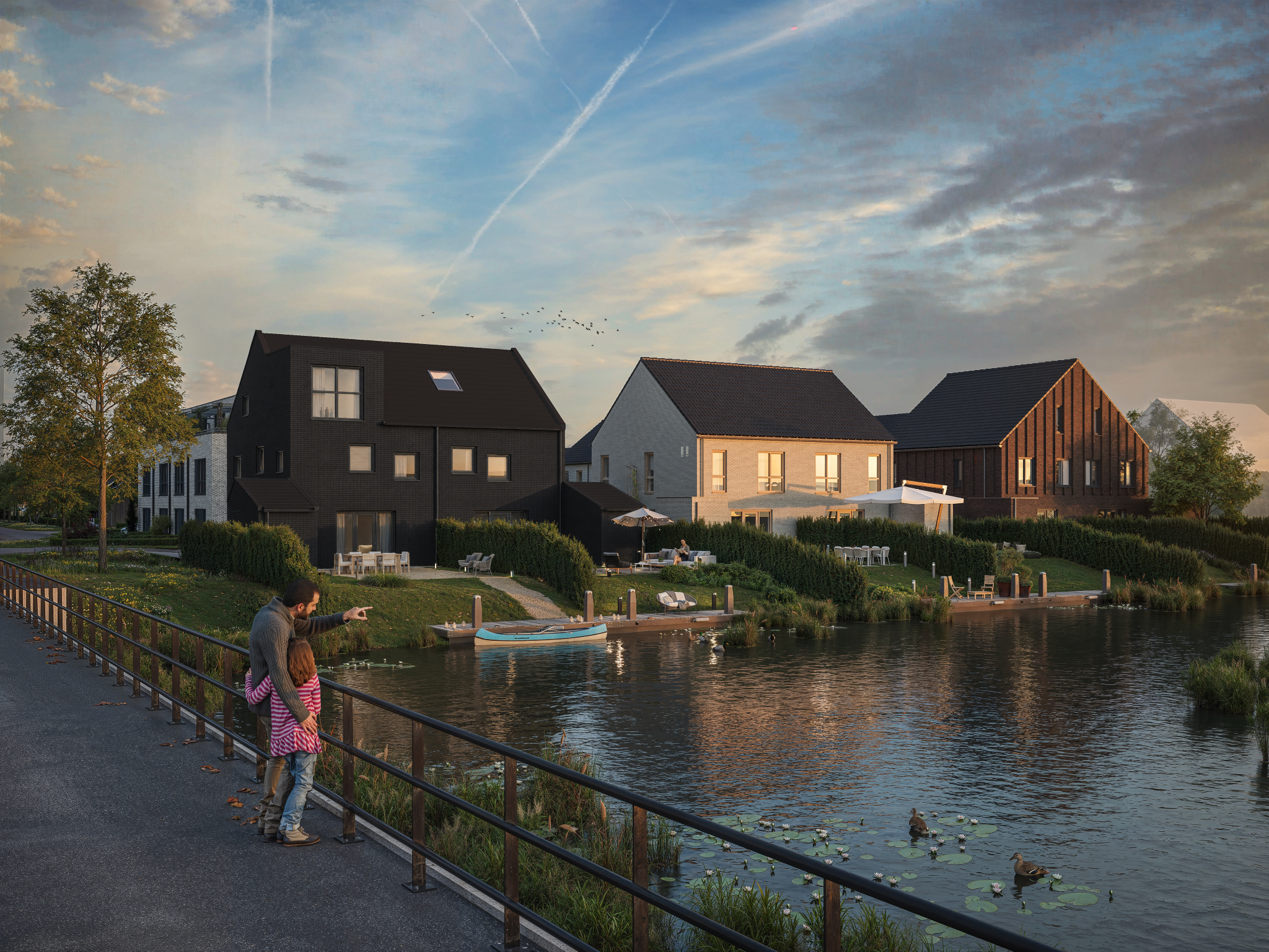 Nieuwbouw Reeve Haveneiland 2 Onder 1 Kapwoning Zwart Metselwerk